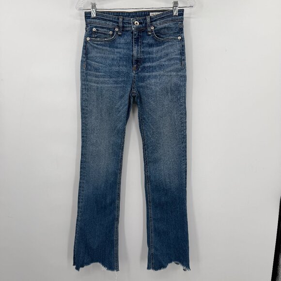 Denim - rag & bone Nina High-Rise Ankle Flare Jeans Women’s Size 25 Raw Hem